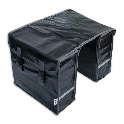 Double Black Bike Panniers – 32 Litres with Reflectors