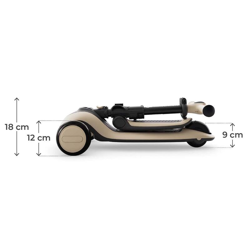 Trotinetă  Kinderkraft HALLEY 2, 3 Roți LED, cu șezut, STONE WHITE