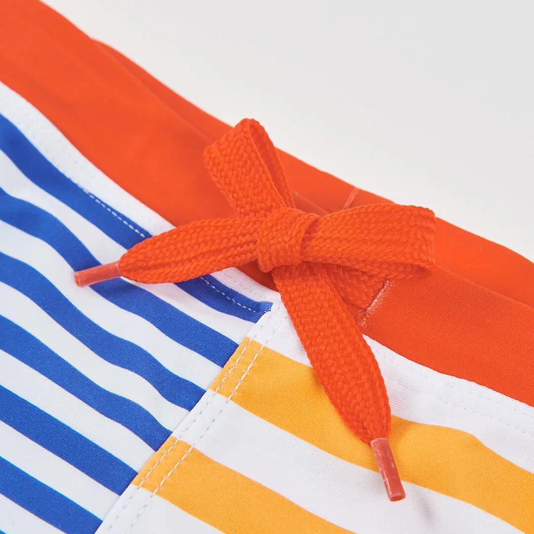 Bañador para niño de rayas con protección solar UPF50+ azul y naranja 3/4