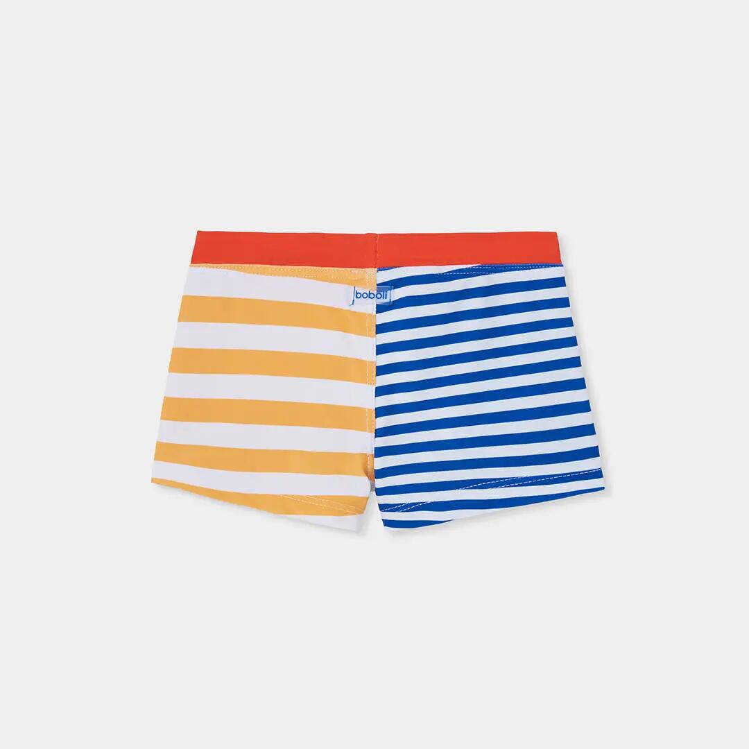 Bañador para niño de rayas con protección solar UPF50+ azul y naranja 2/4