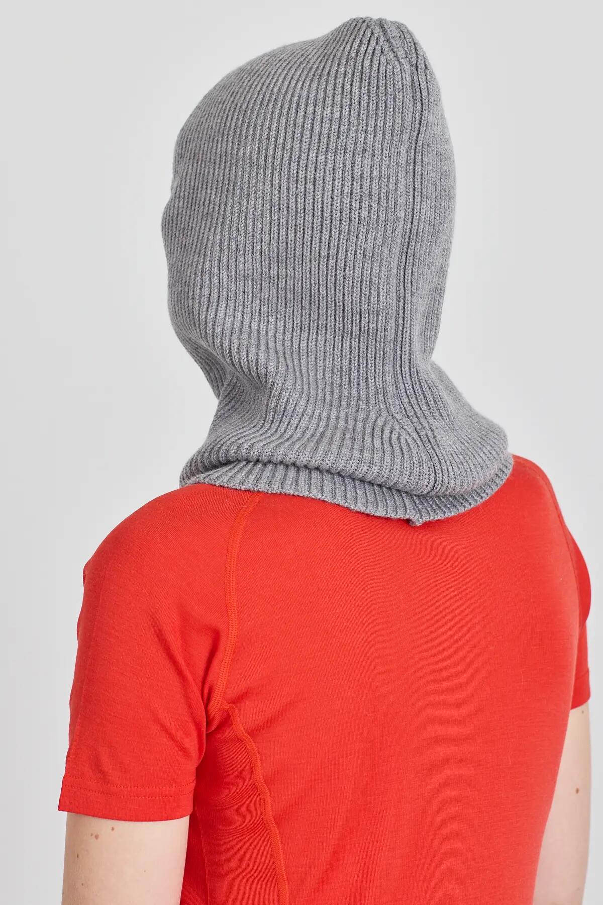 Fjara - Komin z Kapturem z Wełny Merynosów (Unisex) Szary 3/3