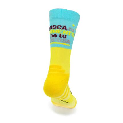 CHAUSSETTES "NO EXCUSAS" Running - Turquoise/Jaune Fluo
