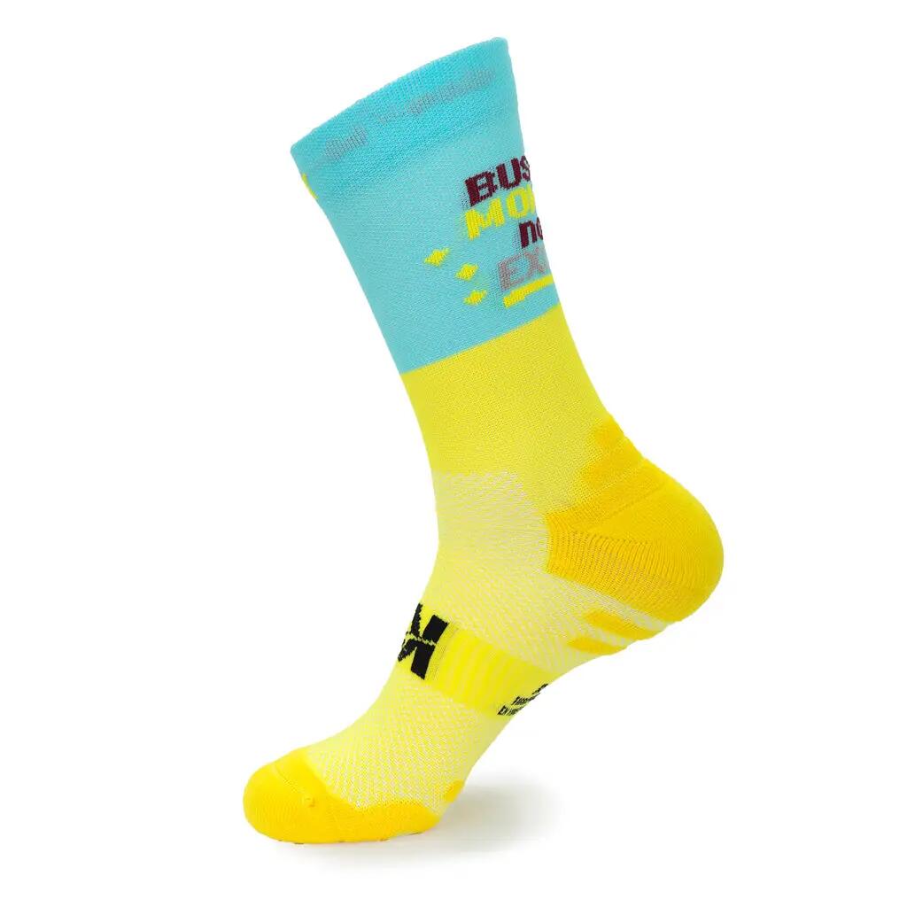 CHAUSSETTES "NO EXCUSAS" Running - Turquoise/Jaune Fluo 5/5