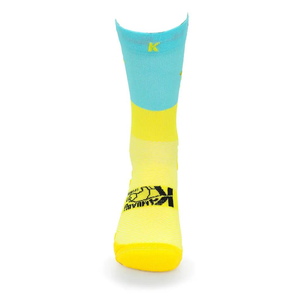 CHAUSSETTES "NO EXCUSAS" Running - Turquoise/Jaune Fluo 4/5