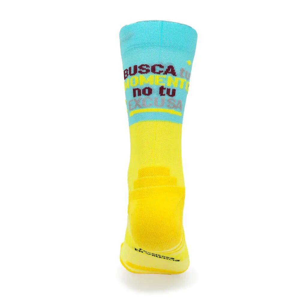 CHAUSSETTES "NO EXCUSAS" Running - Turquoise/Jaune Fluo 3/5