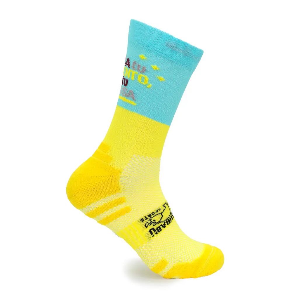 CHAUSSETTES "NO EXCUSAS" Running - Turquoise/Jaune Fluo 2/5