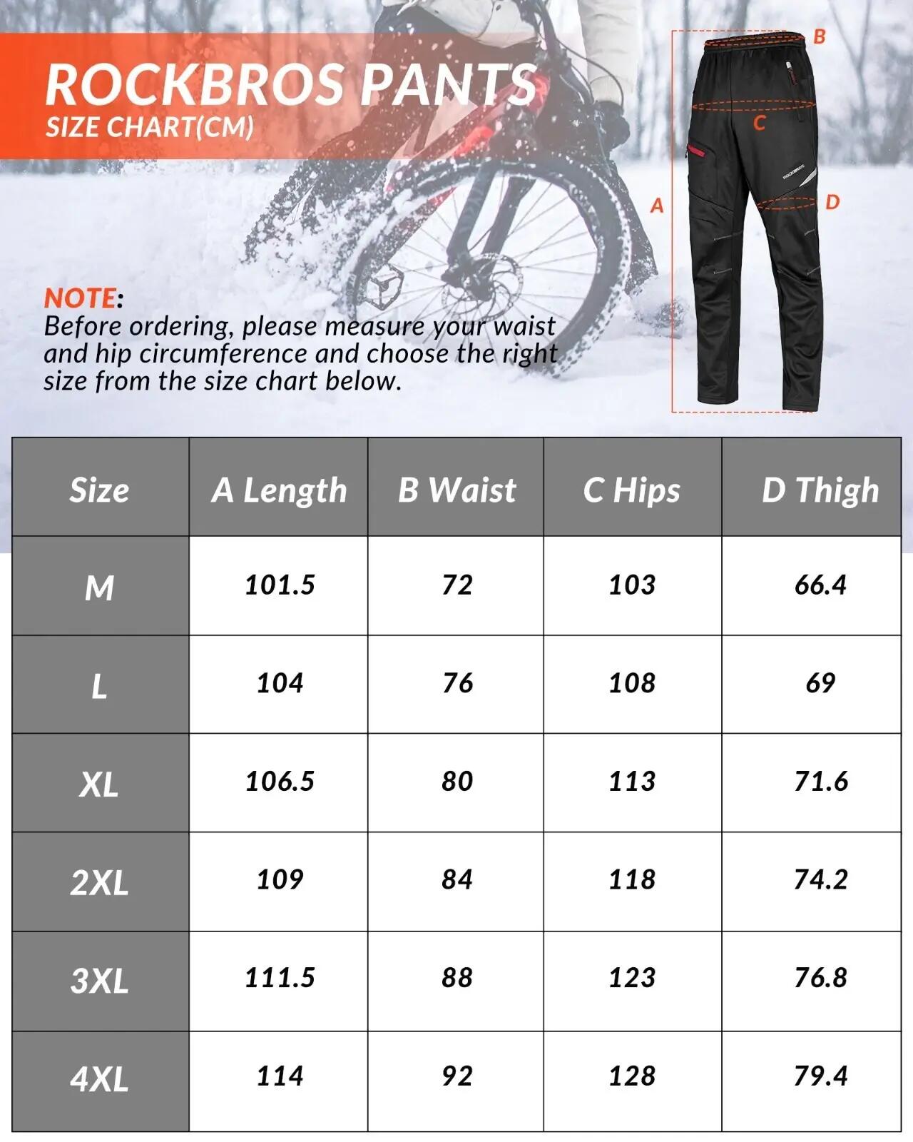 ROCKBROS Winter Radhose Lang Winddicht Fleece 7/7