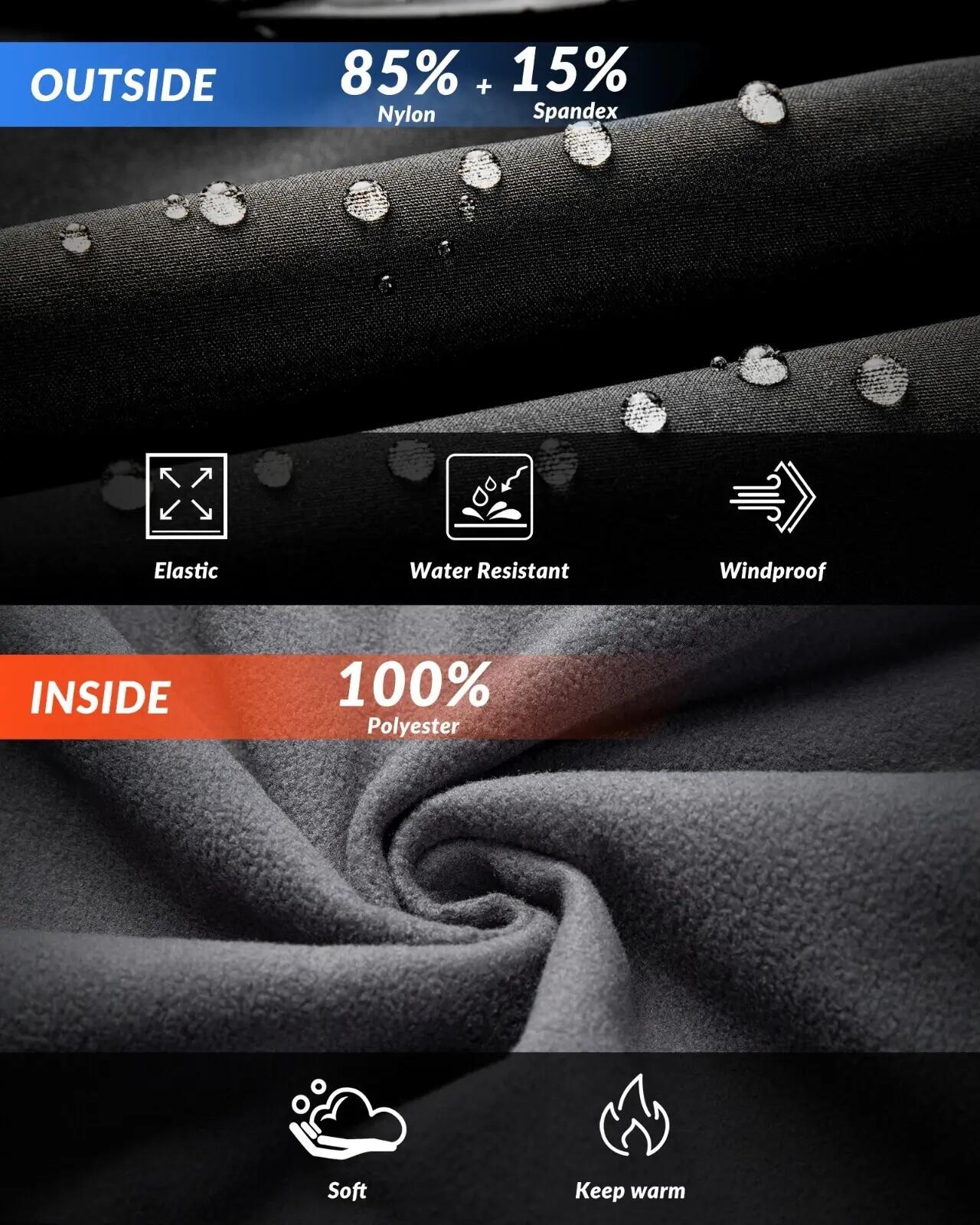 ROCKBROS Winter Radhose Lang Winddicht Fleece 5/7