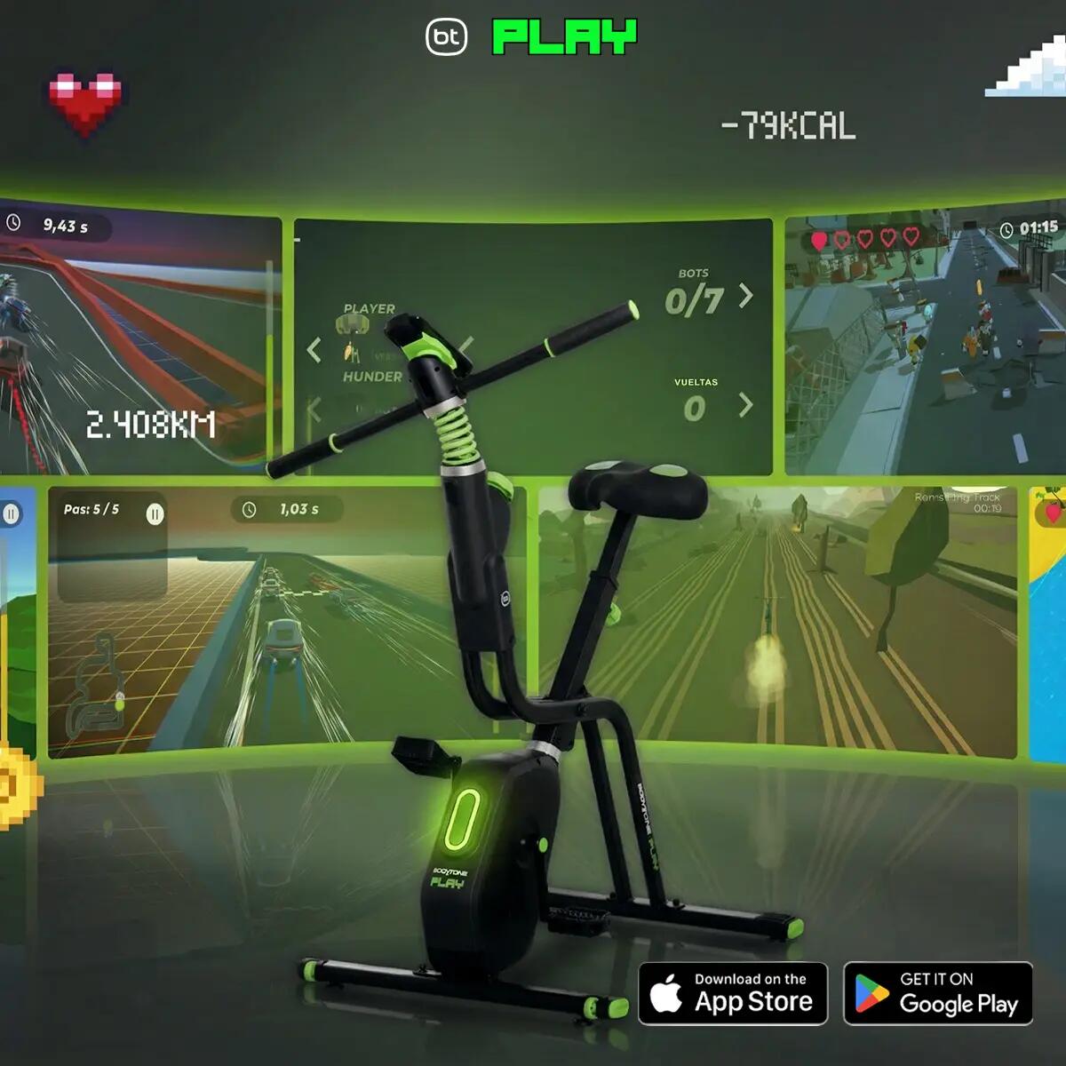 Vélo de Biking Pliable Gaming Bodytone Play Connecté 2/7