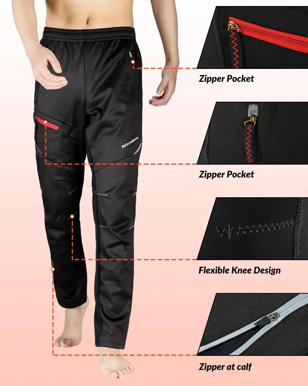 ROCKBROS Winter Radhose Lang Winddicht Fleece 3/7