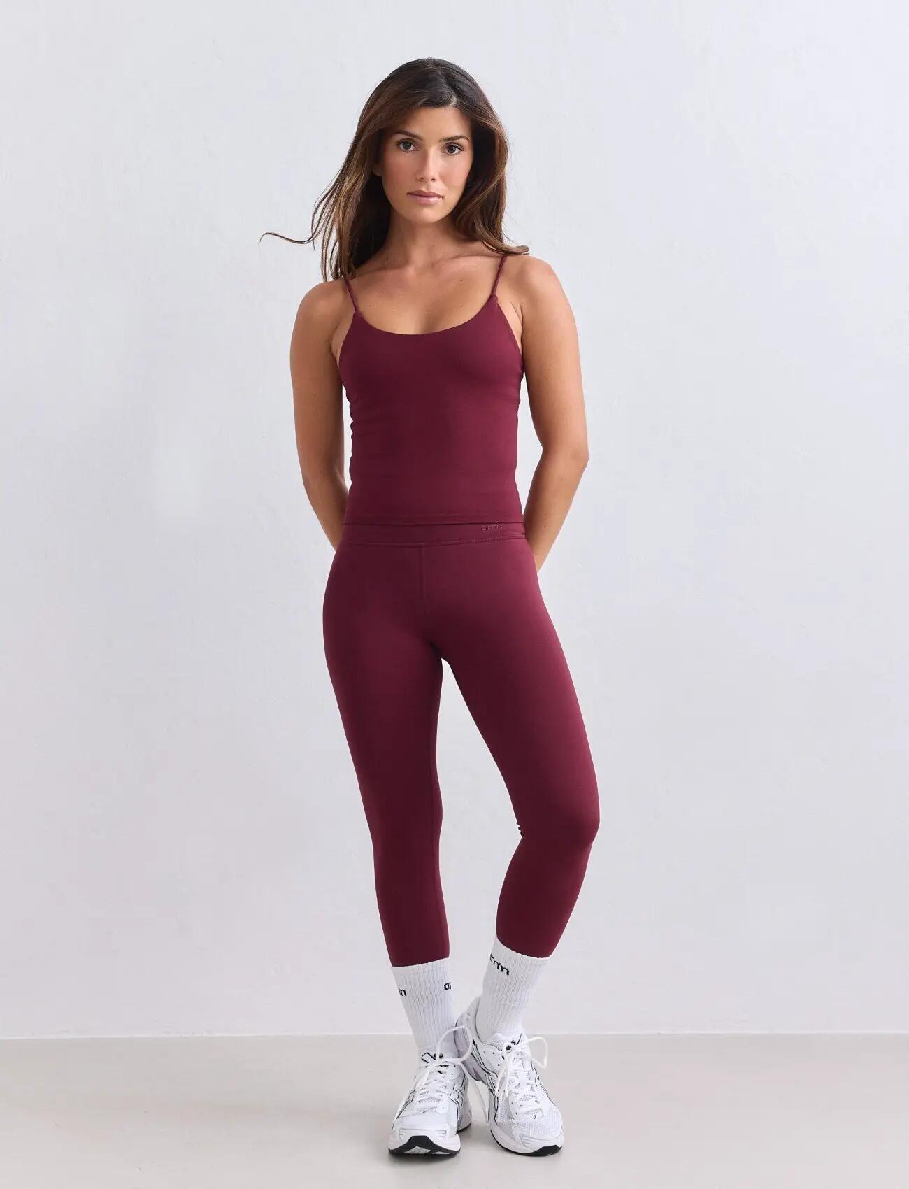 Damskie leginsy wysoki stan, squat proof, szybkoschnące Sense bordowy