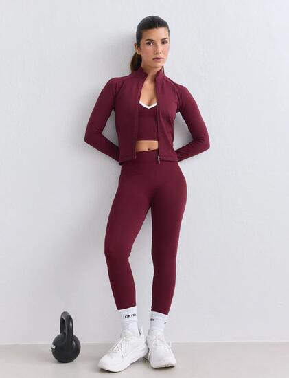 Femme Legging Sans Coutures Taille Haute squat proof Petite Shape Rouge Merlot