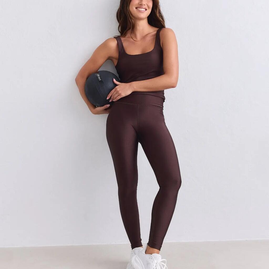 Women's Tights High-Waist Shimmer Chocolate