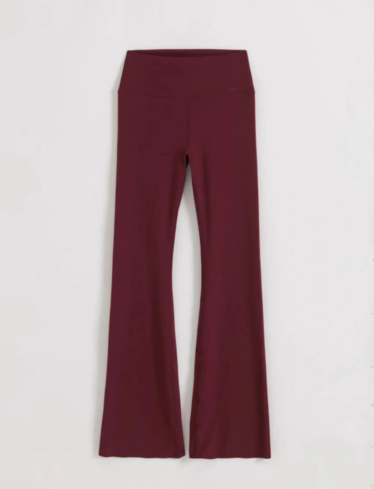 Femme Legging Évasé Taille Haute squat proof Sense Rouge Merlot 7/7