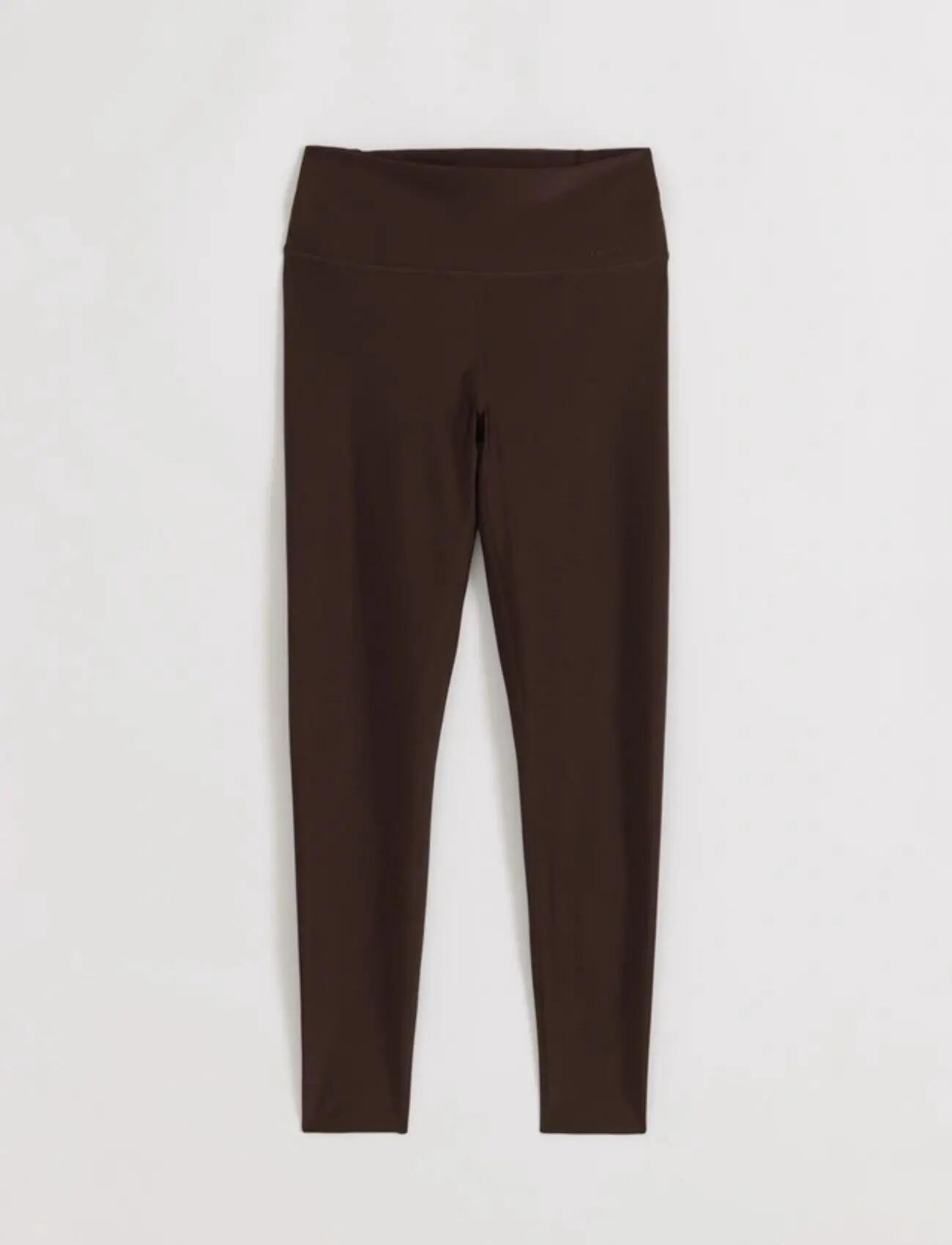 Mujer Mallas Cintura Alta Efecto Brillo Chocolate 6/6