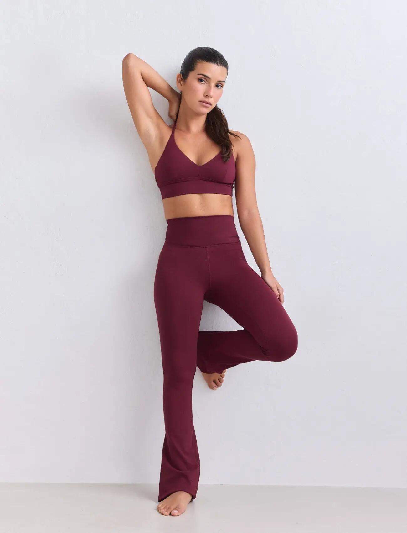Femme Legging Évasé Taille Haute squat proof Sense Rouge Merlot 6/7