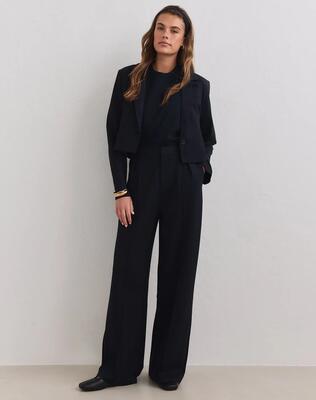 Dames pantalon losvallend luxe crème