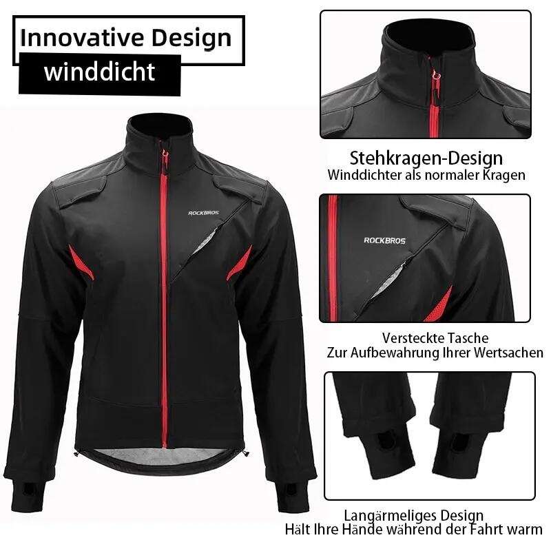 ROCKBROS Winter Windjacke Reflektierend Atmungsaktiv 2/7
