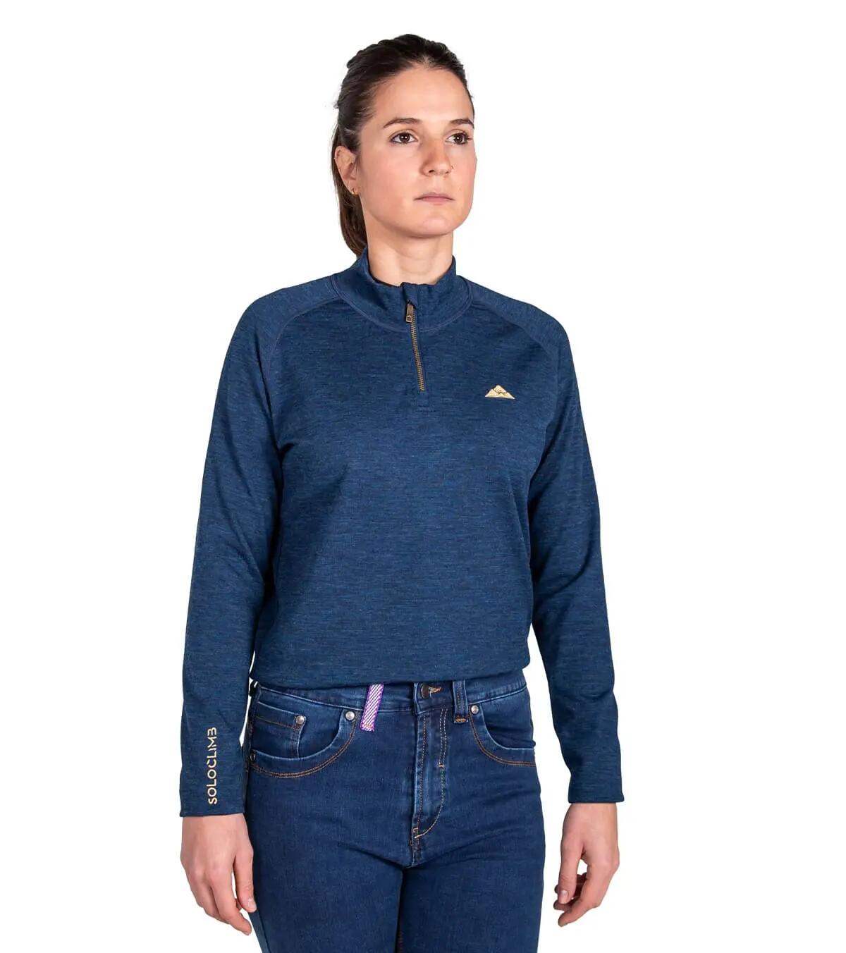 Casaco Polar de Lã Merino para Montanha Merino Rex Unissexo Azul-Marinho 2/2