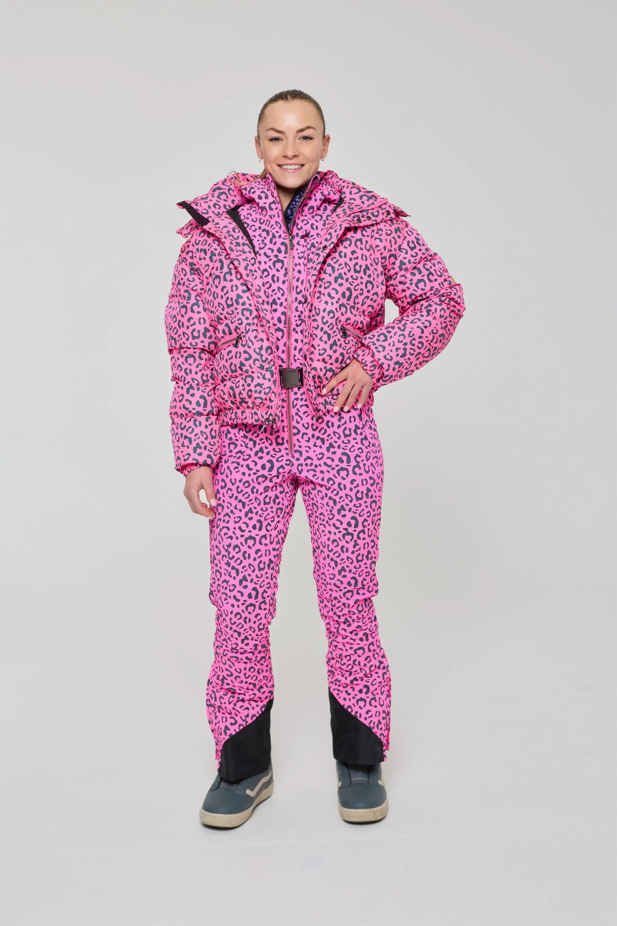 Tuta da sci chic - Stampa leopardata rosa 5/11