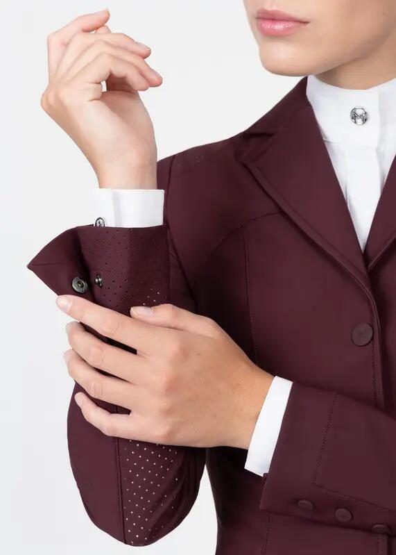 Chaqueta de Concurso Mujer Equitación Maximilian Aura Burdeos 7/10