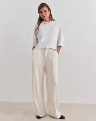 Dames pantalon losvallend luxe crème