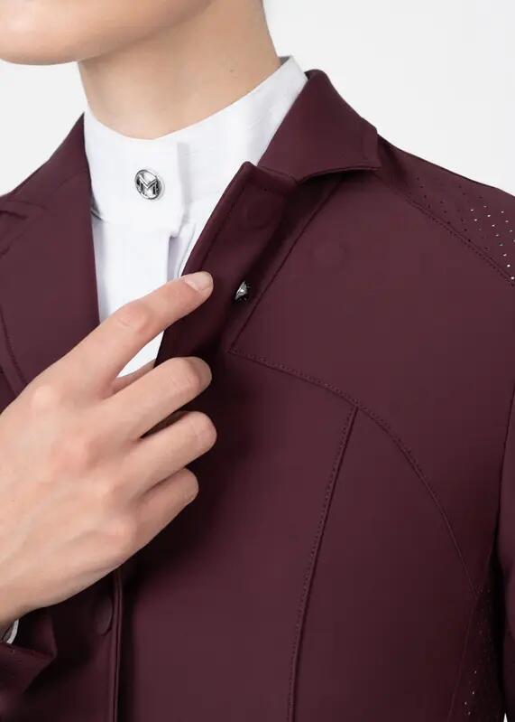 Chaqueta de Concurso Mujer Equitación Maximilian Aura Burdeos 5/10