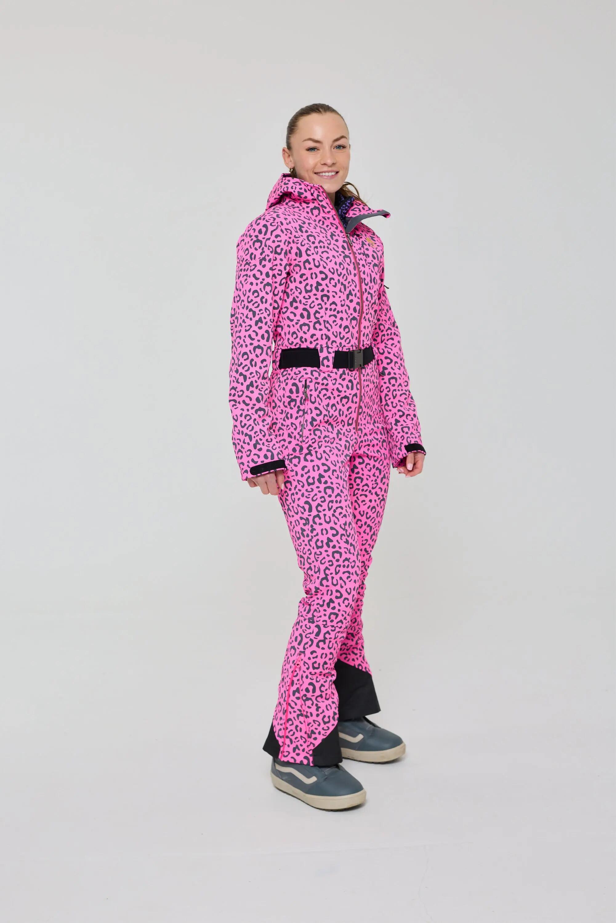 Tuta da sci chic - Stampa leopardata rosa 3/11