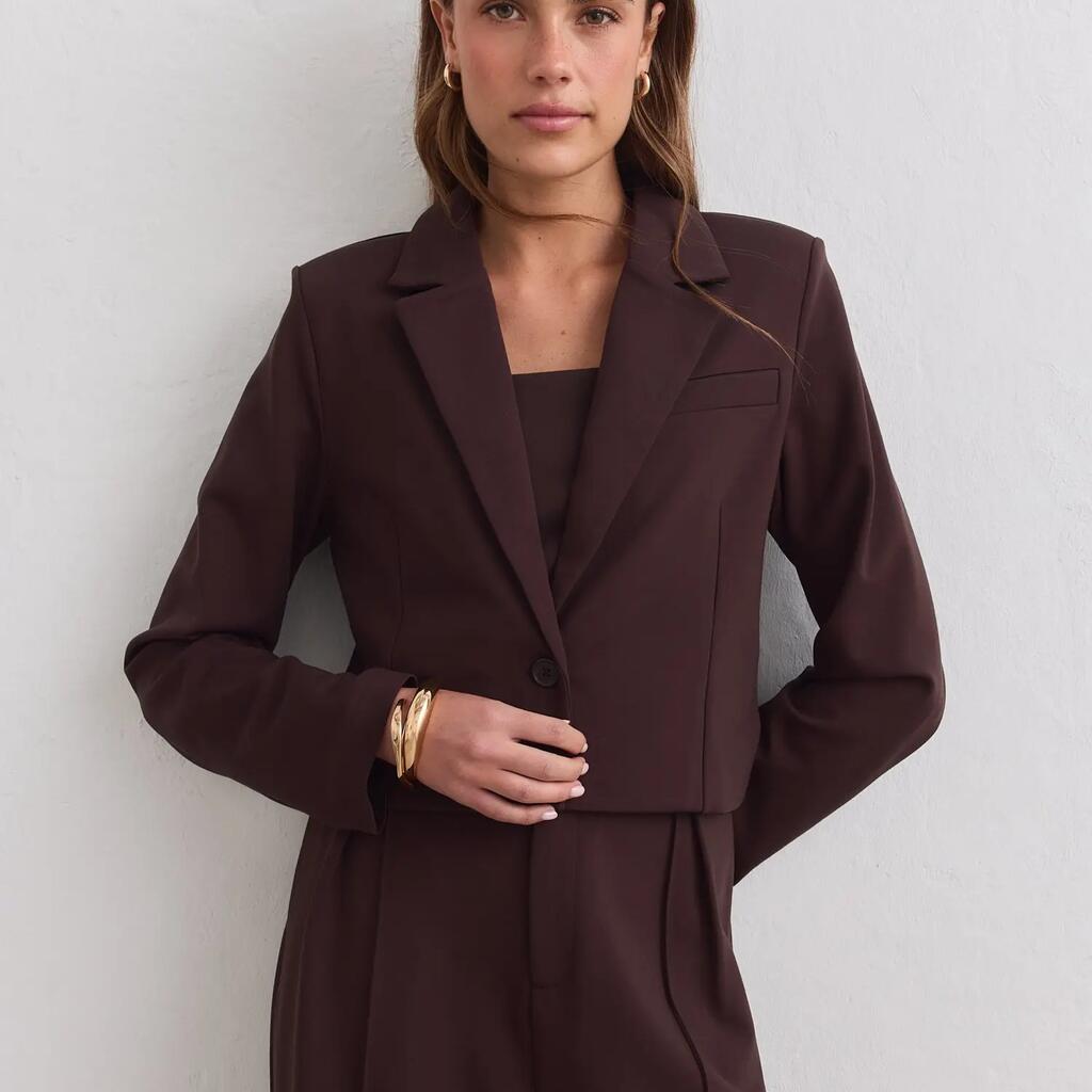Women’s Blazer Cropped Luxe Chocolate