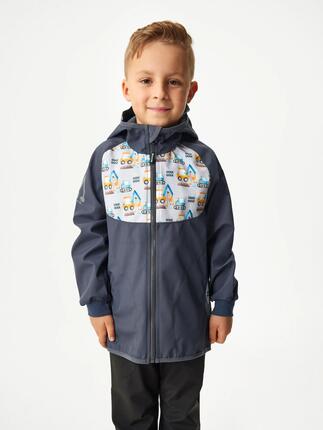 Ungefütterte Softshell-Jacke für Kinder Basic, Schwarz, Garten