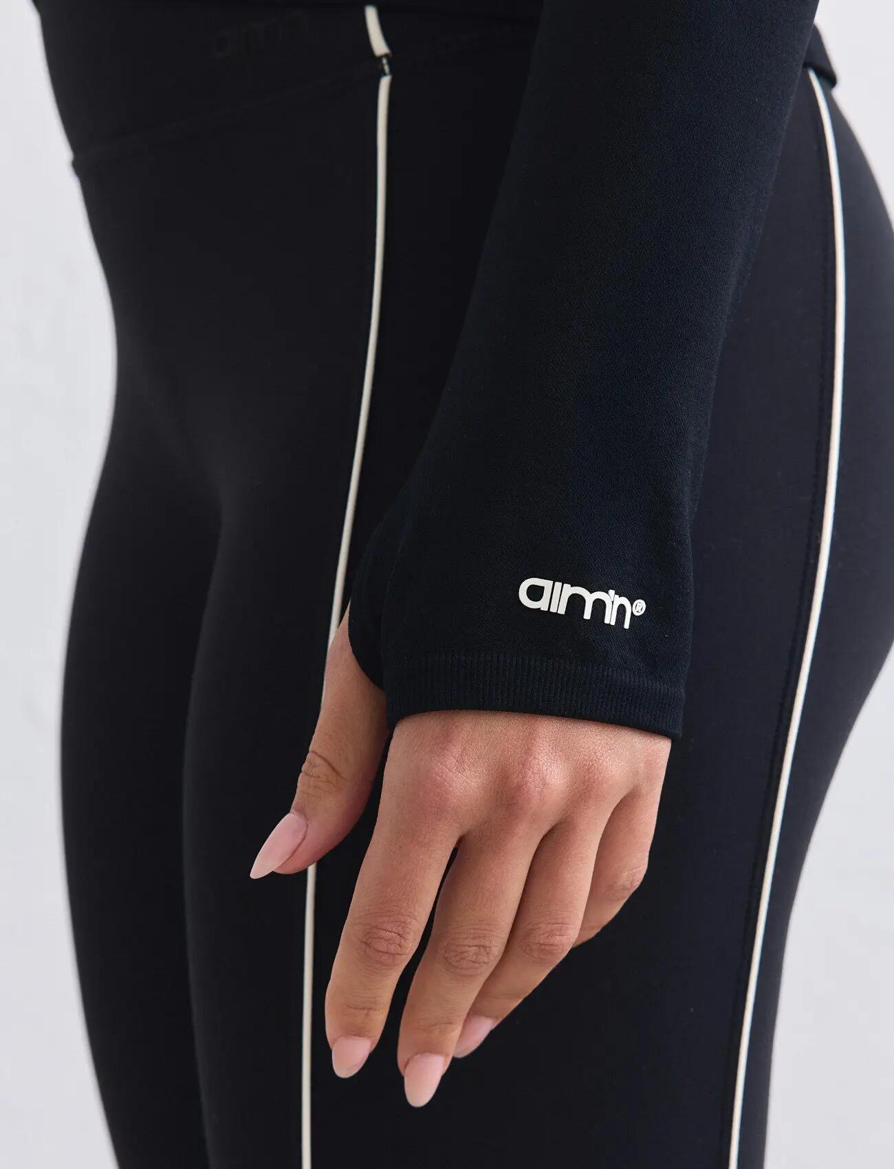 Femme Veste Sans Coutures Zippée Contrastée Shape Noir 7/7