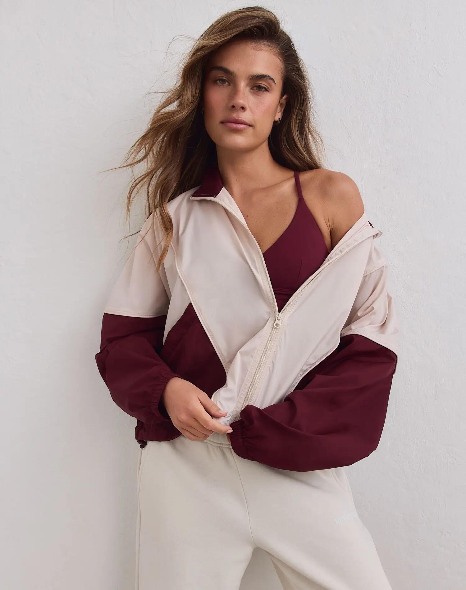 Mujer Chaqueta de Chándal Cortaviento Balance Burdeos 4/7
