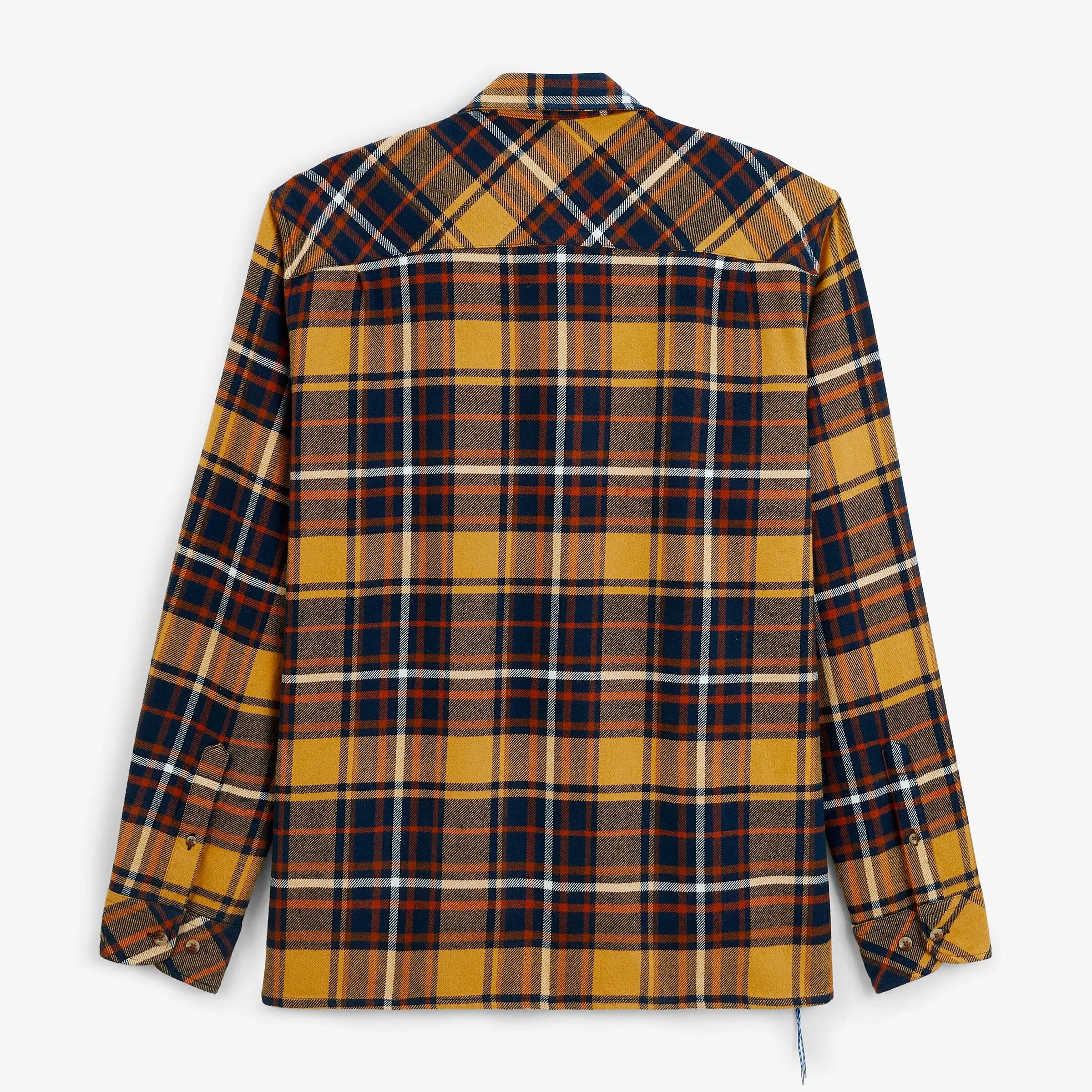 Surchemise chevron carreaux tartan jaune moutarde 2/4