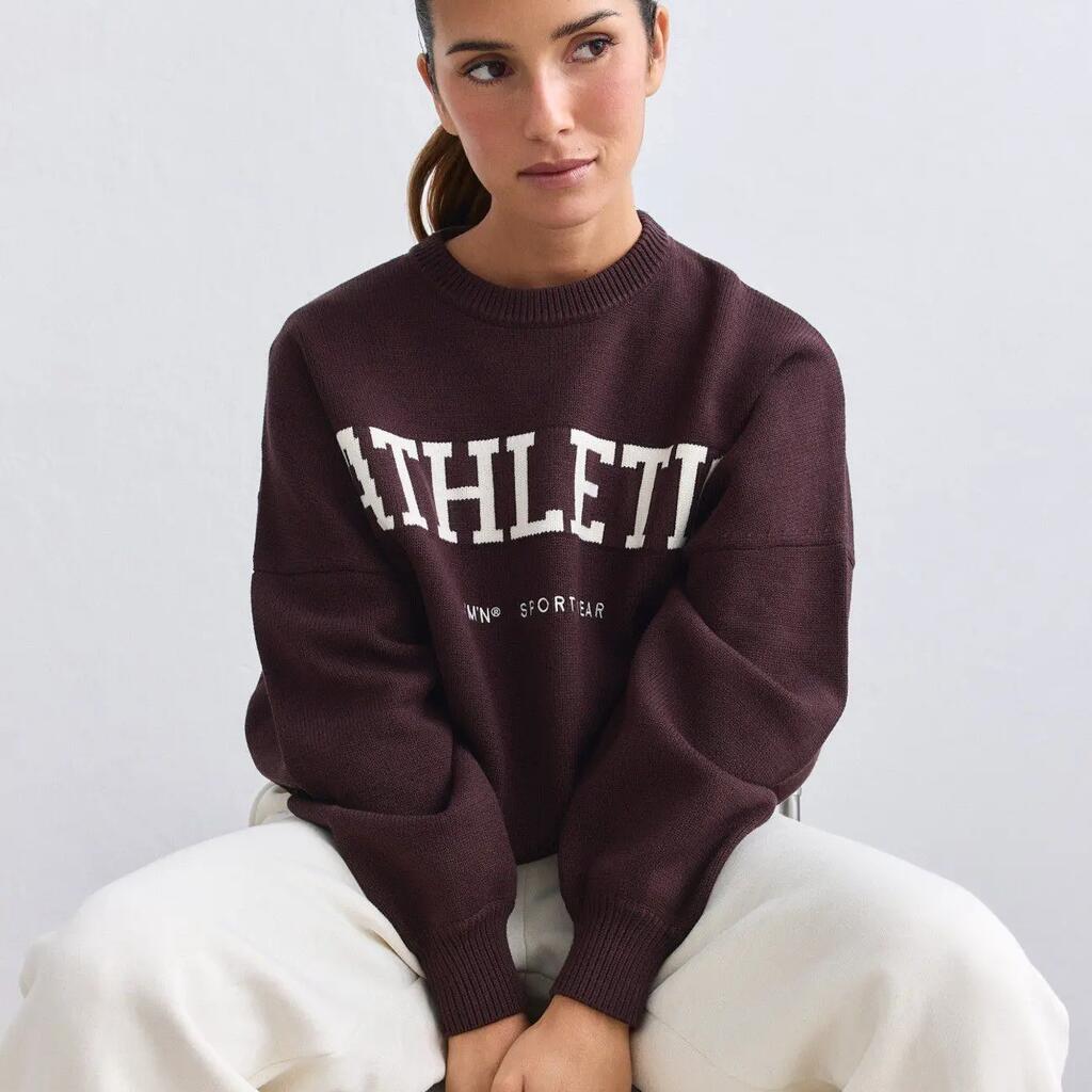 Women's Sweatshirt Athletic Knit Chocolate