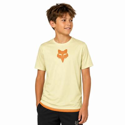 Junioren t-shirt fox ranger ss mtb sport fietsen geel