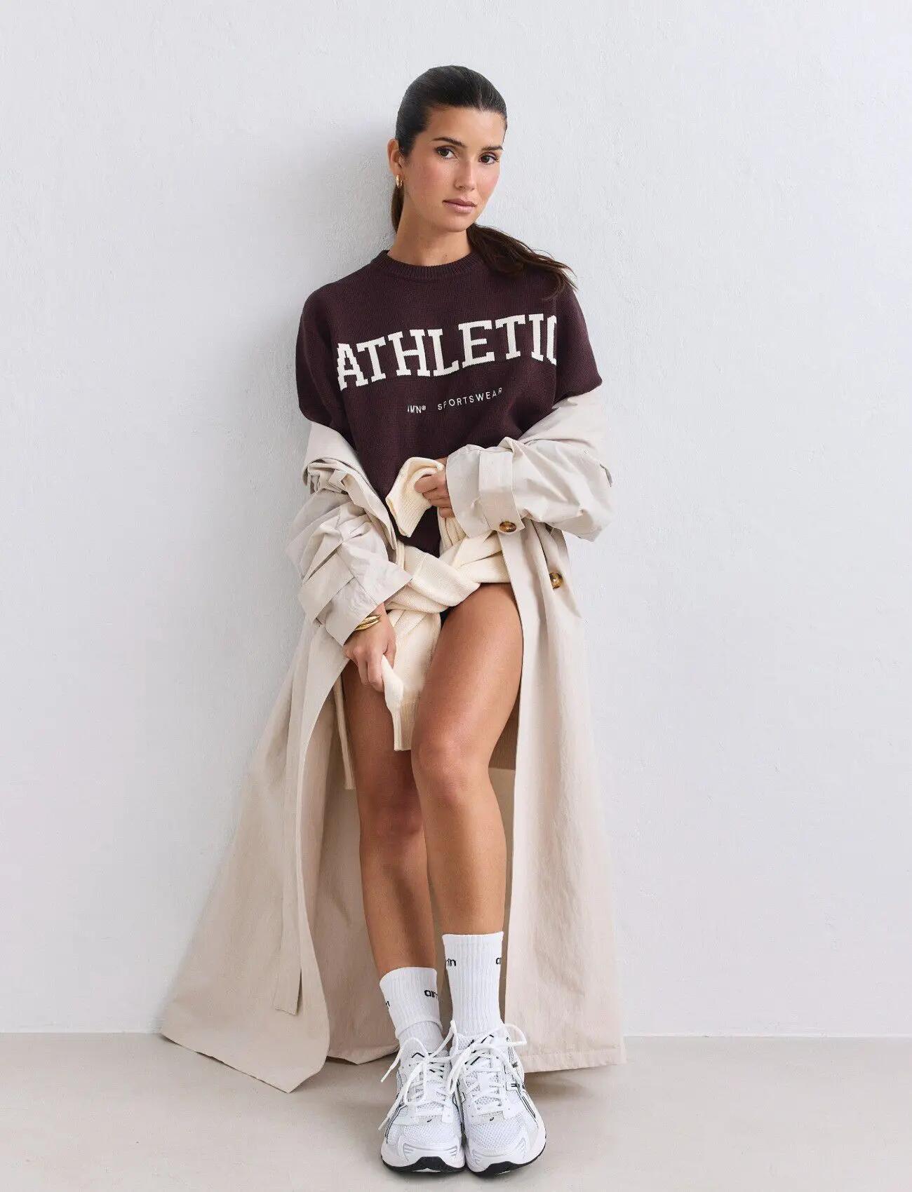 Donna Felpa in Maglia Sportiva Cioccolato 4/7