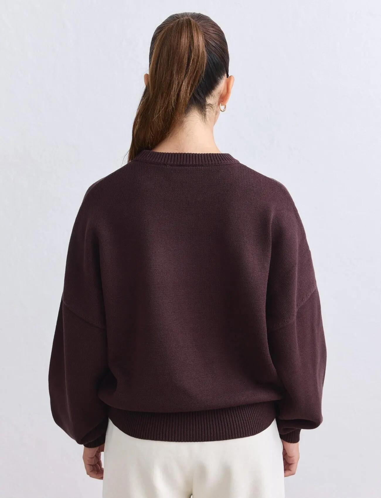 Donna Felpa in Maglia Sportiva Cioccolato 3/7