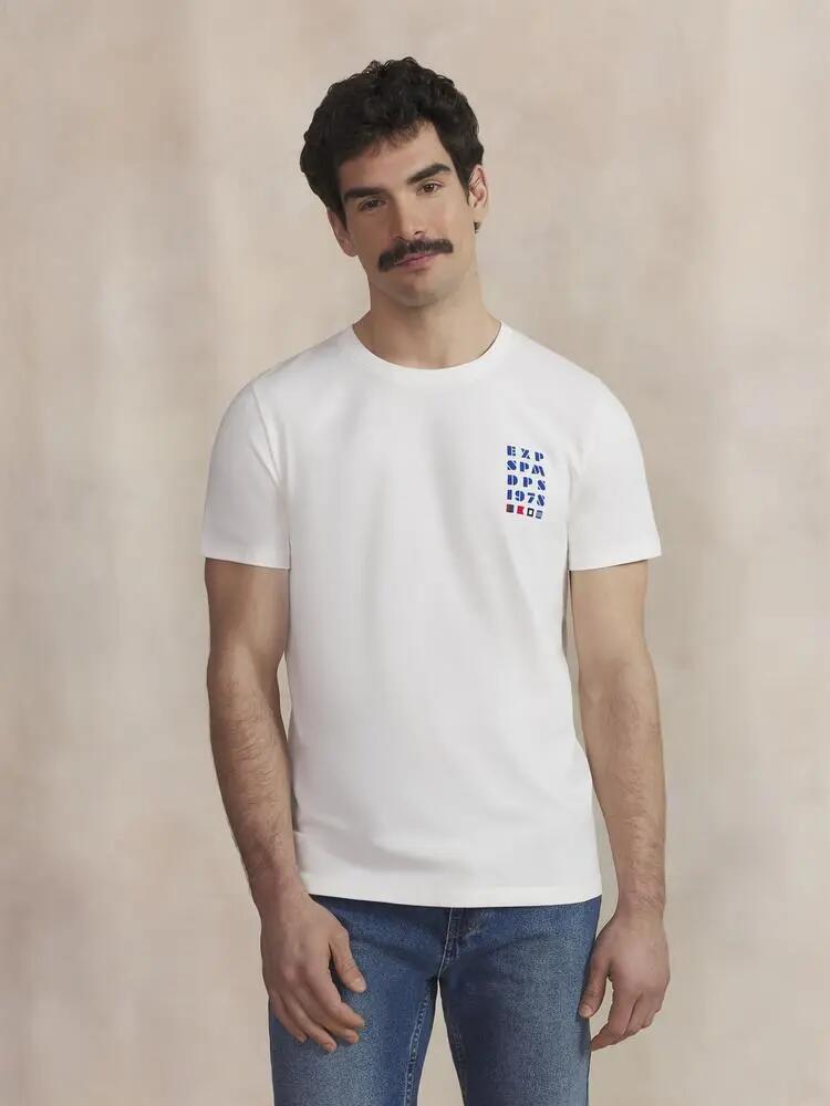 T-shirt - Homme - Col rond, manches courtes - LUKENTEE - Blanc/écru 3/5
