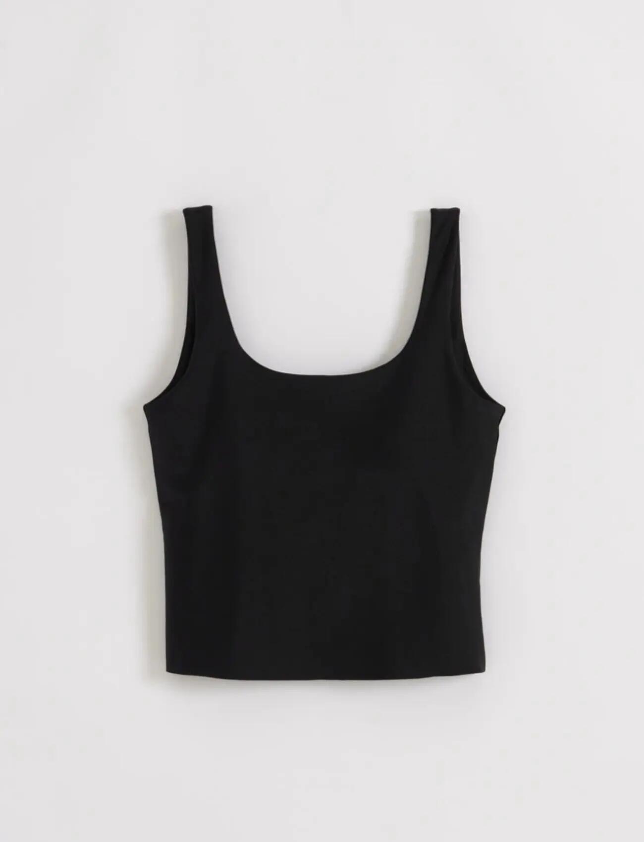 Femme Débardeur Ajusté Coques Amovibles Shimmer Noir 5/5