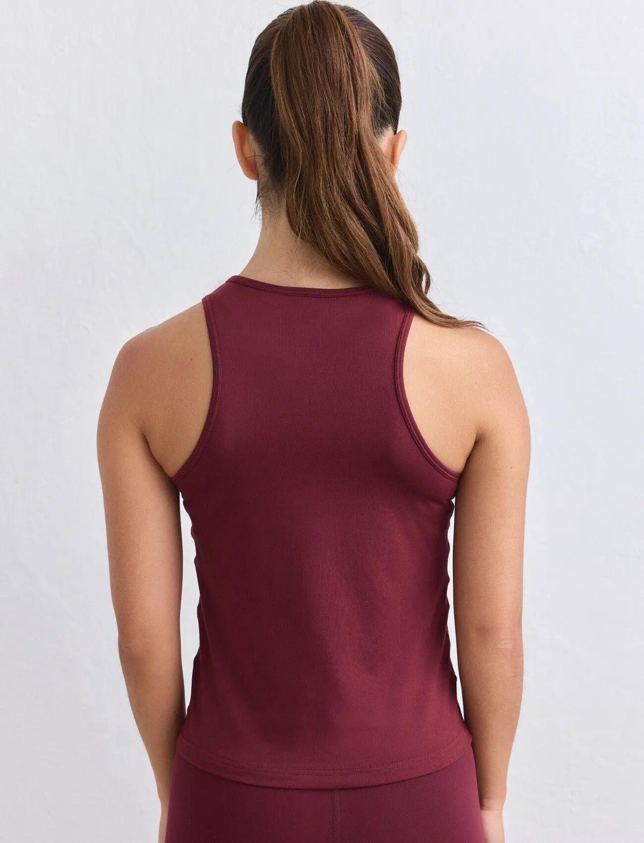 Dames trainingssinglet ultrazacht sneldrogend Soft Basic rood 2/6