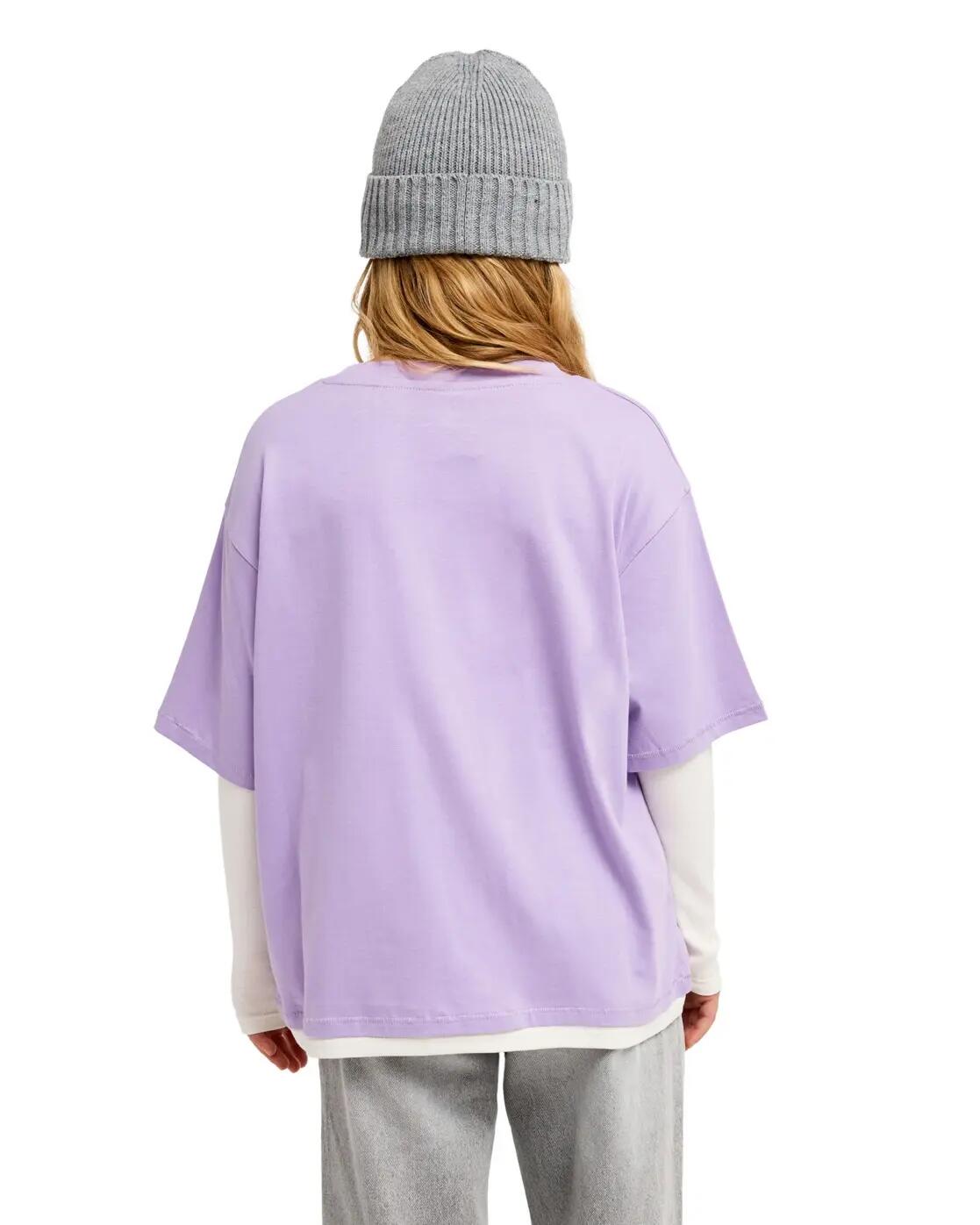 Camiseta extragrande de manga doble RAIN FALLS Morado Niña 2/4