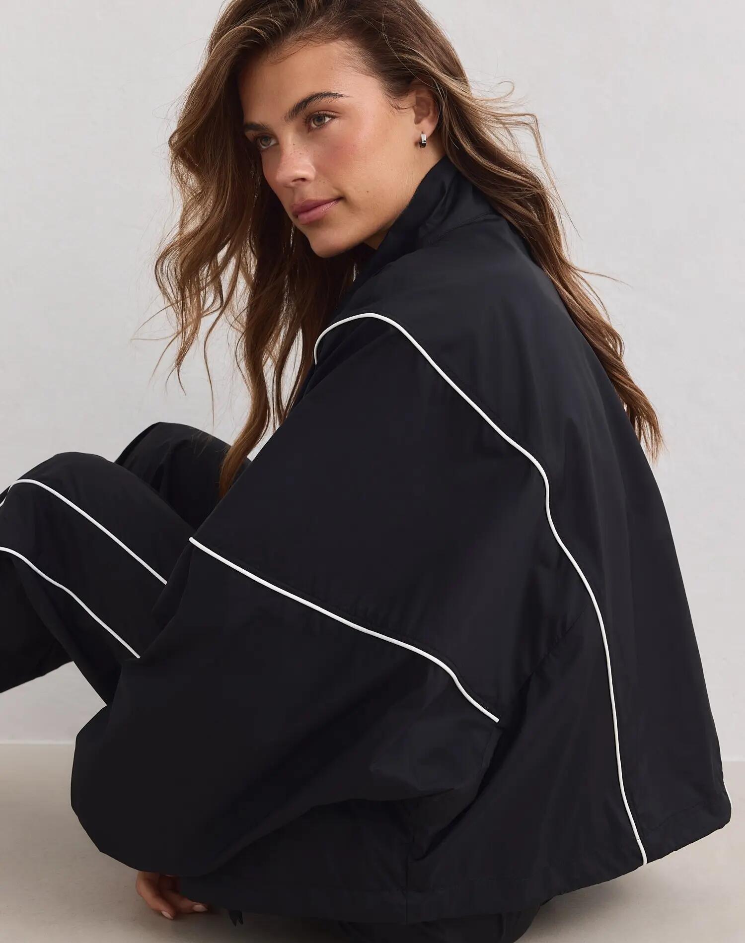 Mujer Chaqueta de Chándal Cortaviento Balance Negro 4/7