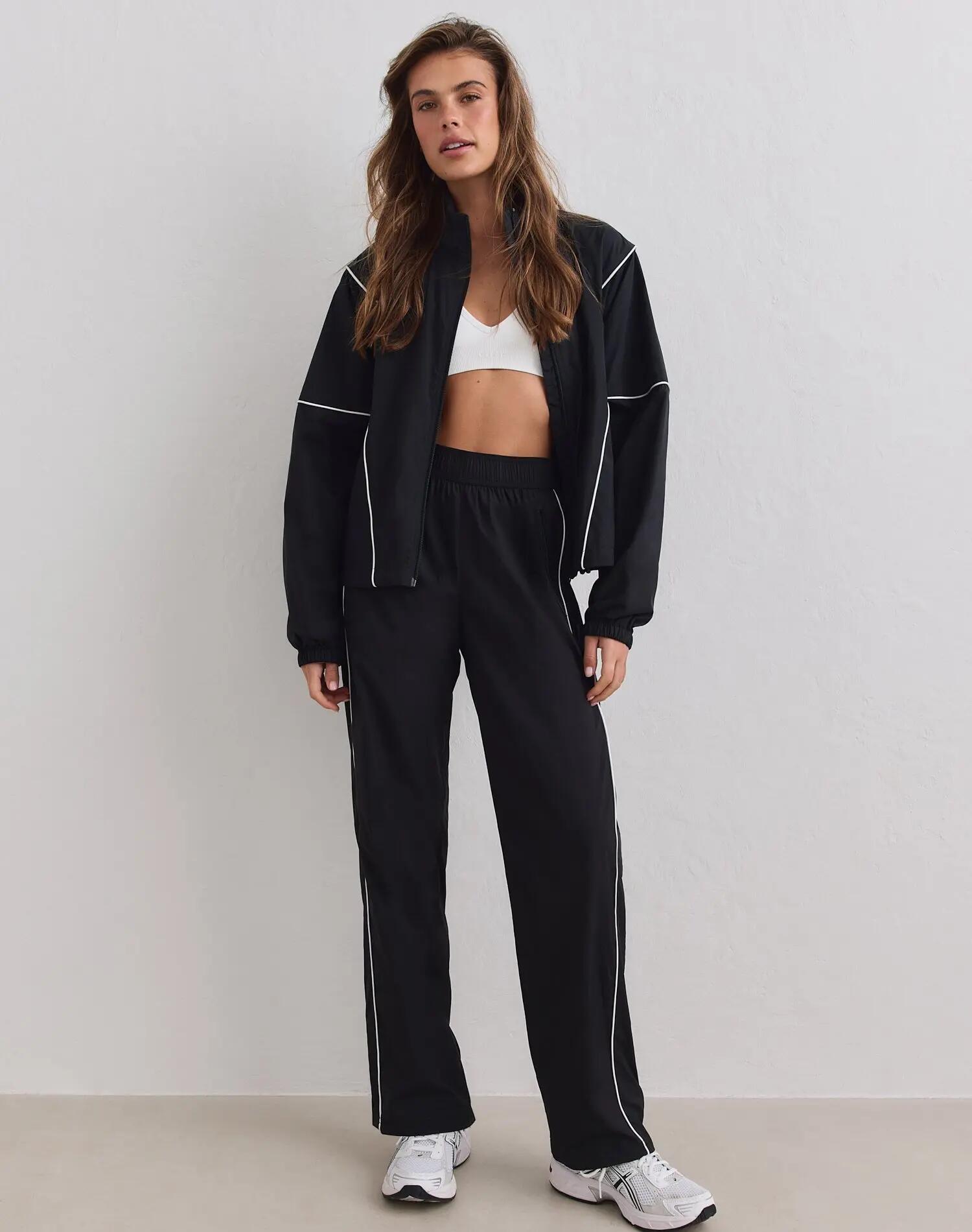 Mujer Chaqueta de Chándal Cortaviento Balance Negro 3/7