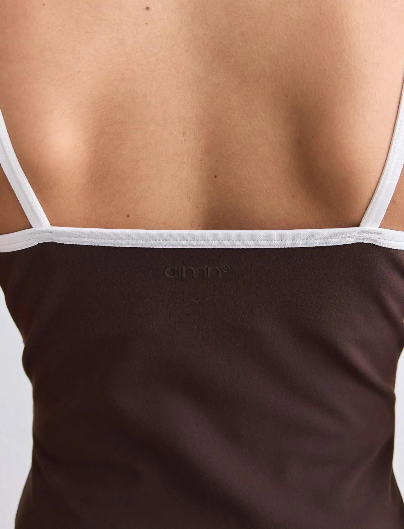 Dames Singlet second skin Vochtafvoerend Uitneembare pads Sense Contour Bruin 7/7