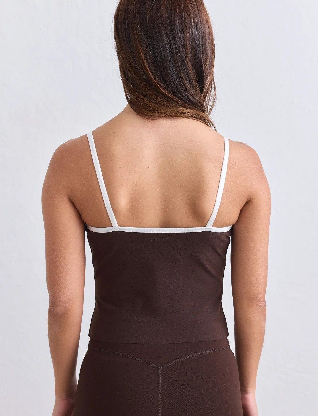 Dames Singlet second skin Vochtafvoerend Uitneembare pads Sense Contour Bruin 3/7