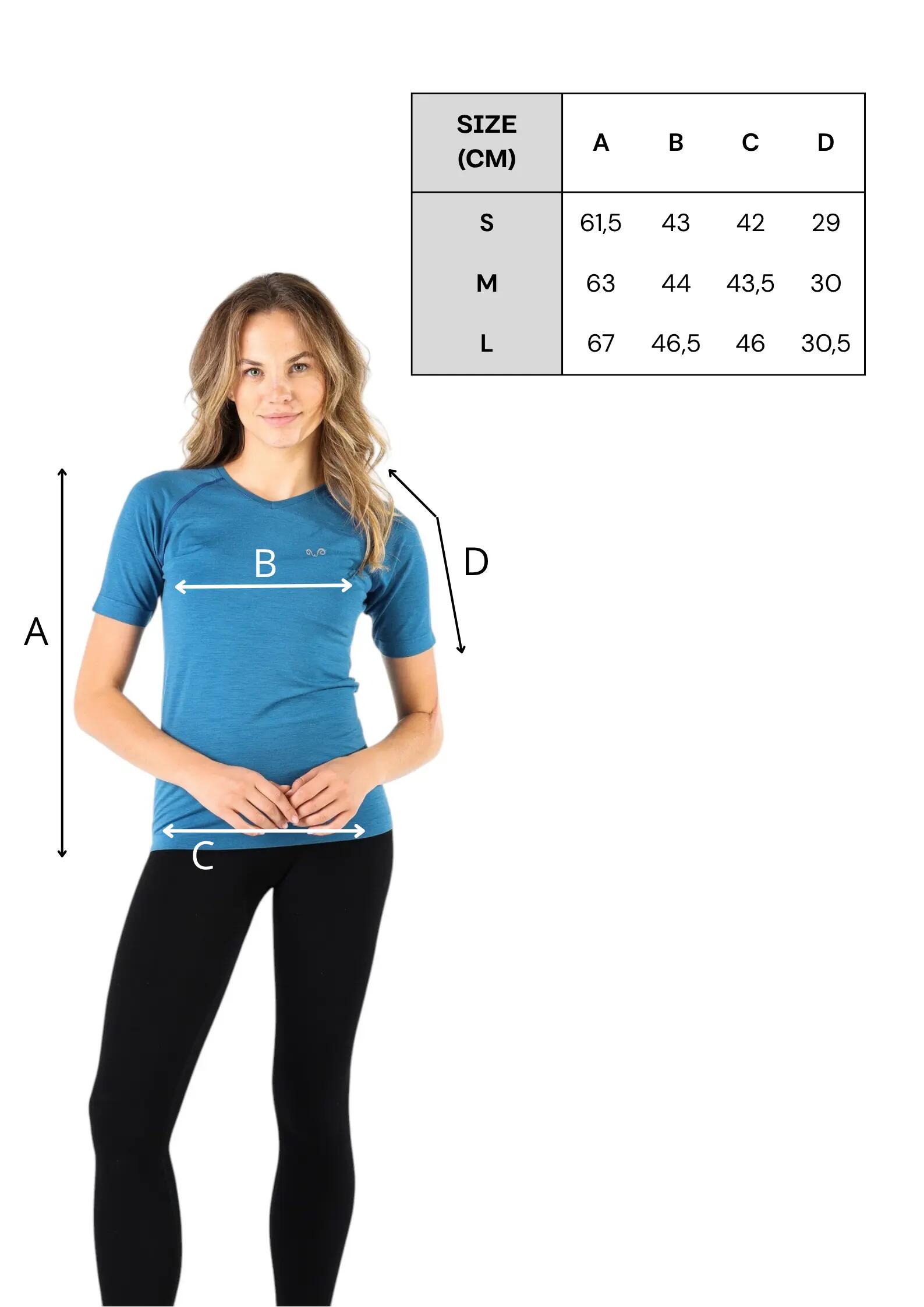 Elma - Bezszwowa Koszulka z Wełny Merino XL, Niebieski 2/4