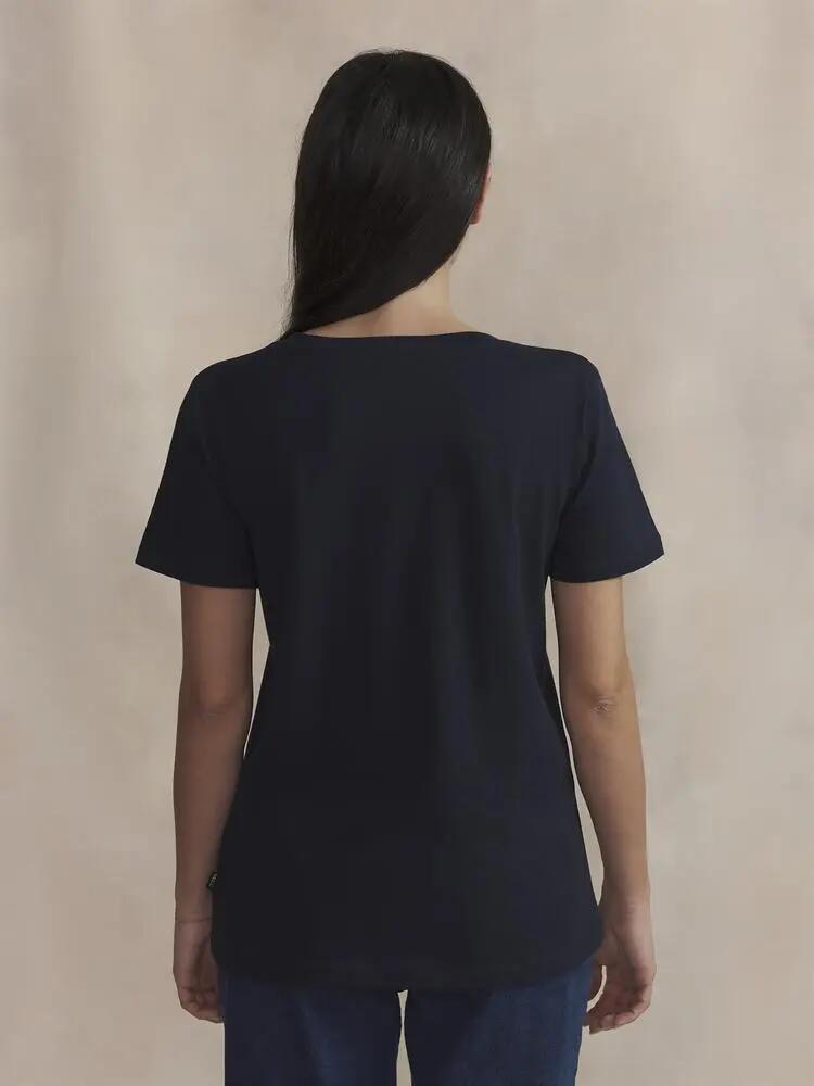 T-shirt manches courtes - Sport - Femme - Col V - ISANATEE - Bleu marine 4/5