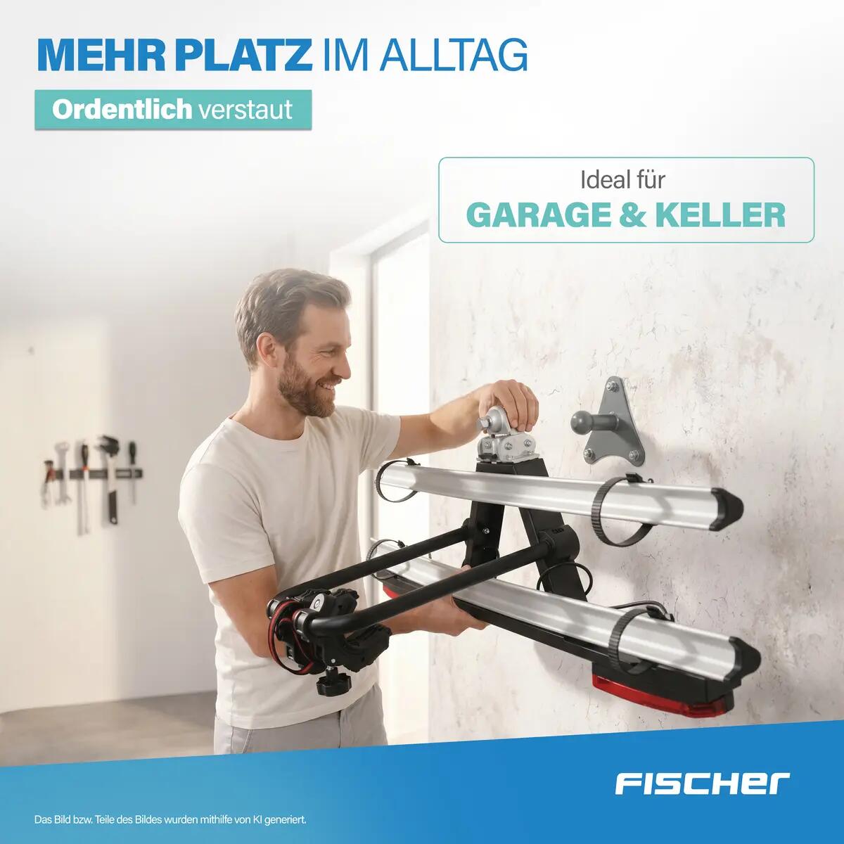FISCHER Wandhalterung für Kupplungsfahrradträger 3/7