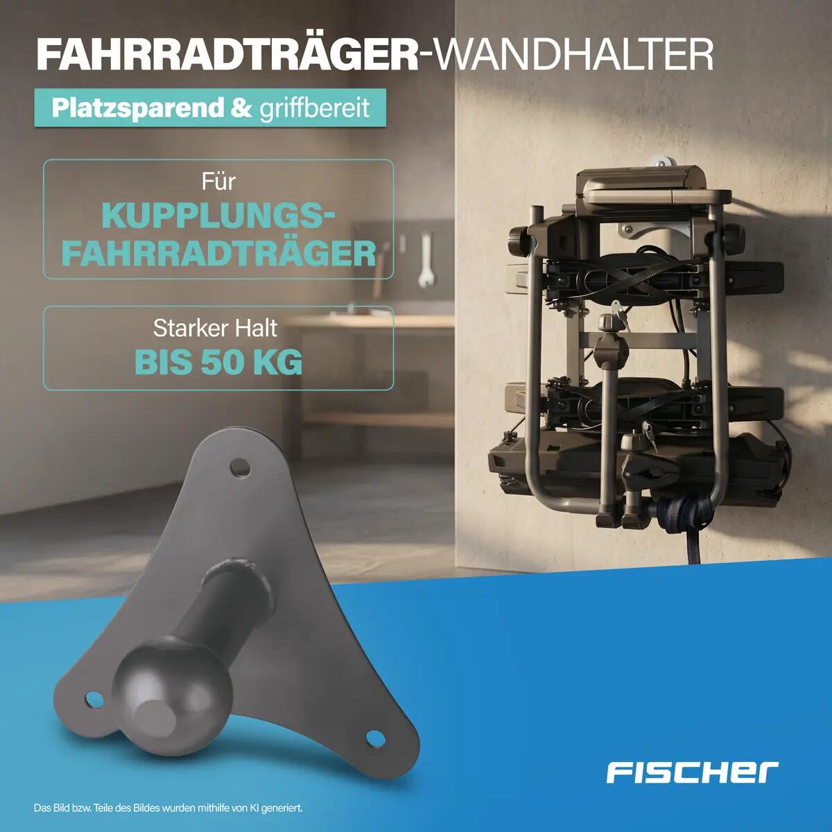 FISCHER Wandhalterung für Kupplungsfahrradträger 2/7