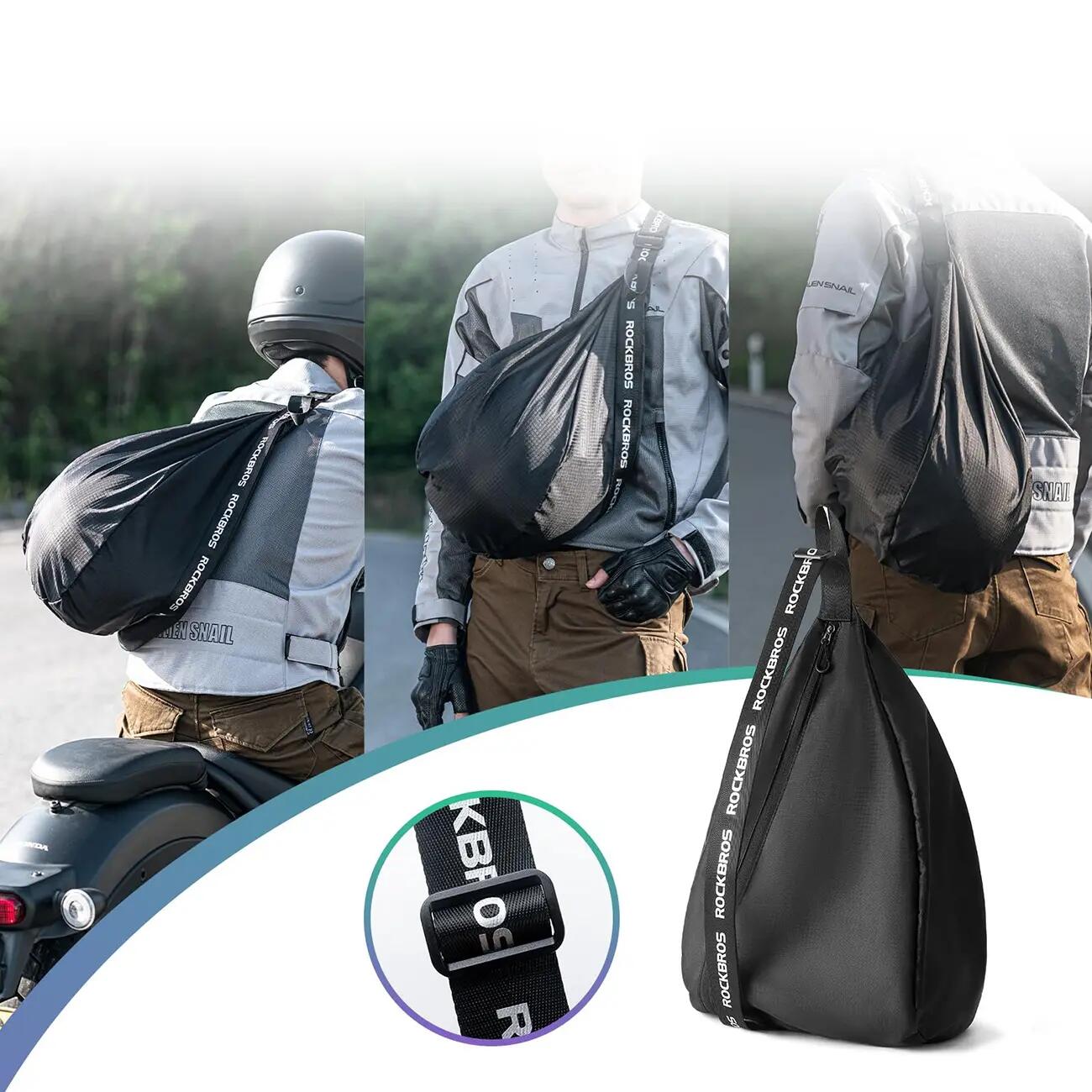 plecak rockbros h34 z uchwytem na kask - czarny 3/6